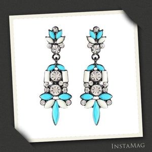 AMRITA SINGH Austrian Crystal Turquoise Blue Holi Drop Earrings